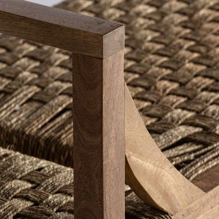  Sofá Cama Mango Tonos Marrón Fibra Natural, 180 Cm