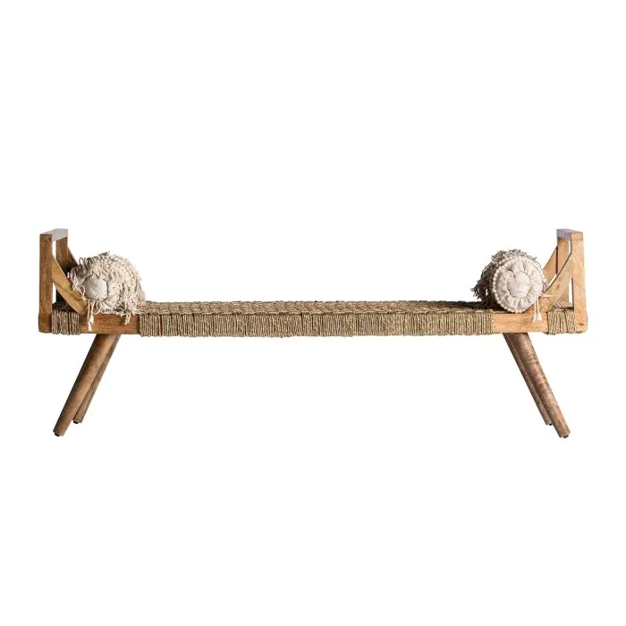  Sofá Cama Mango Tonos Marrón Fibra Natural, 180 Cm