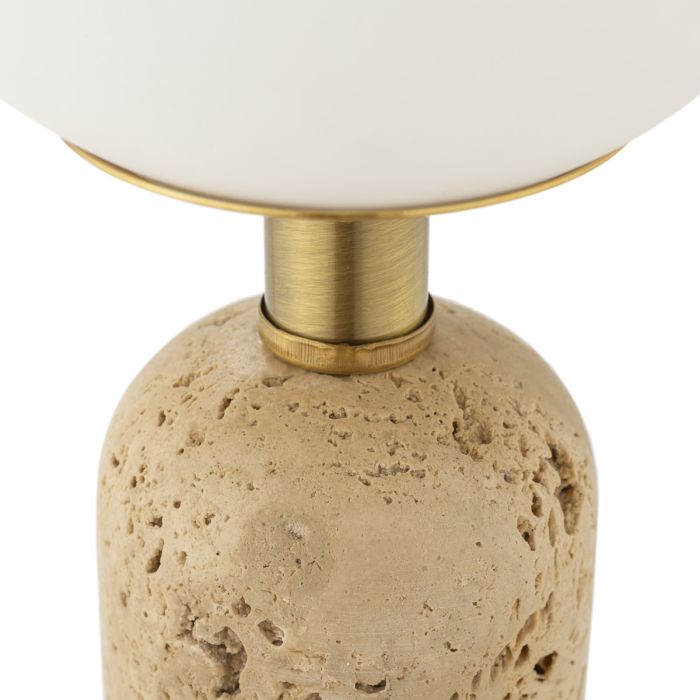 Lámpara de Sobremesa 15x15x45 Mármol/Metal/Cristal -- Crema/Dorado/Blanco