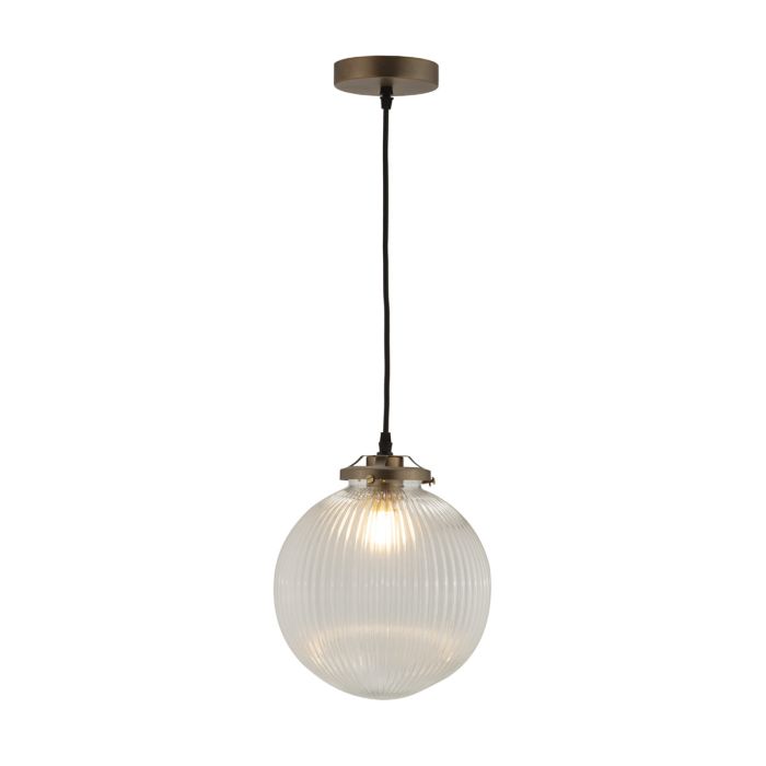Lampara de Techo /Metal Negro/ Cristal Texturizado, 25 Cm.