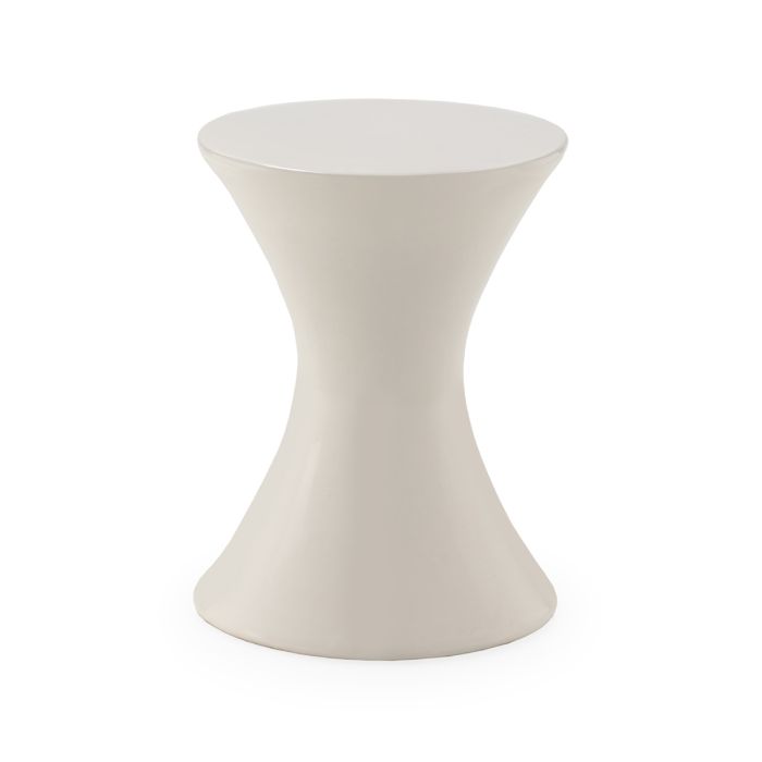 Taburete Minimalista de Cerámica Blanco.