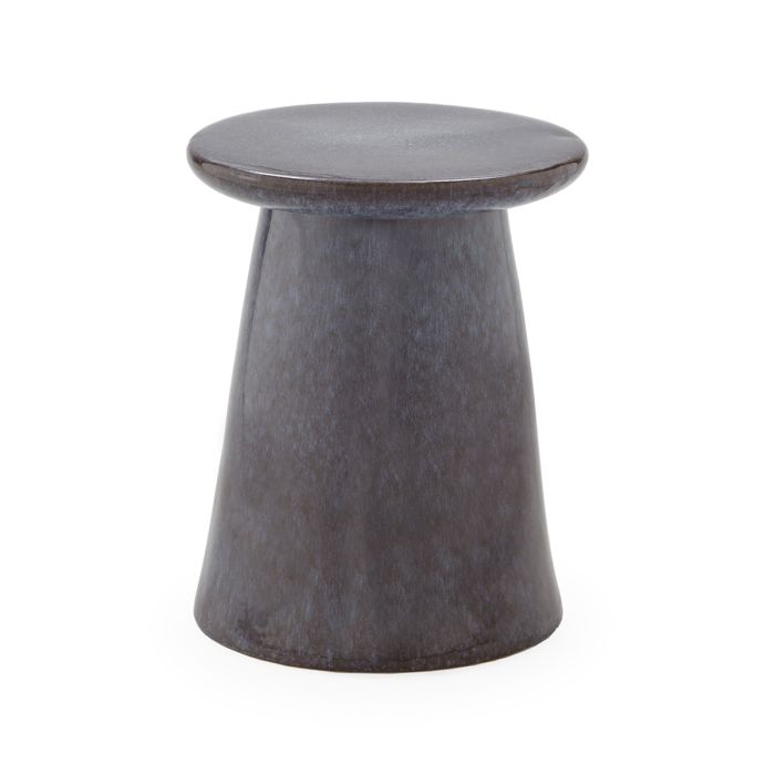 Taburete, Asiento Auxiliar, Mesita o Soporte decorativo en Cerámica color Azul Envejecido.