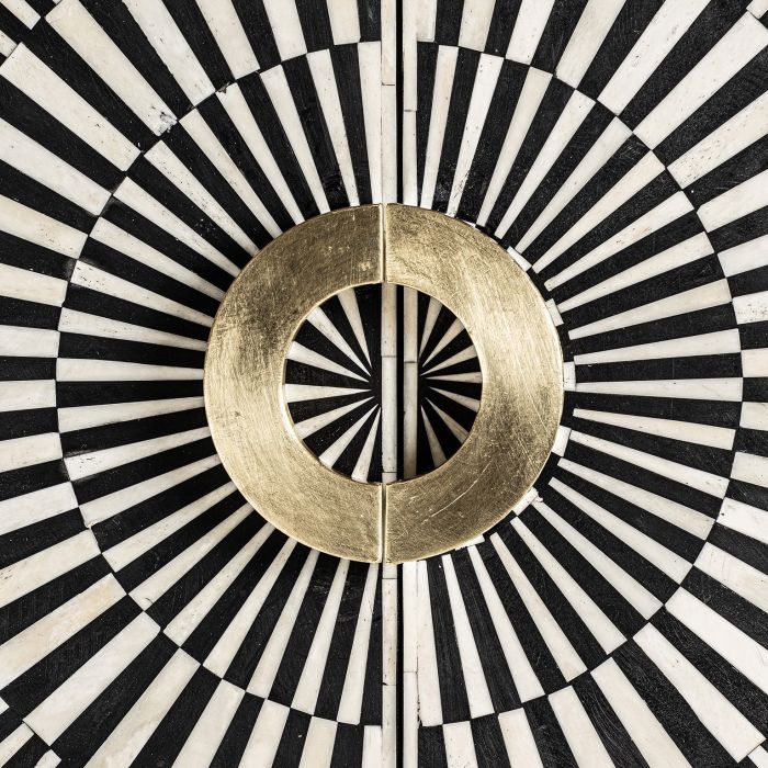 Armario GATSBY Madera Negro Hierro Blanco Redondo, 160 Cm