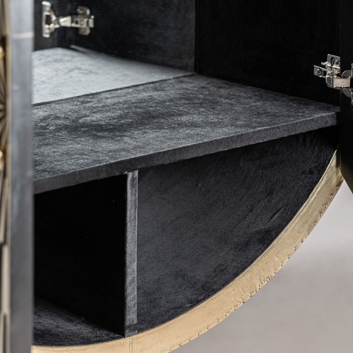 Armario GATSBY Madera Negro Hierro Blanco Redondo, 160 Cm