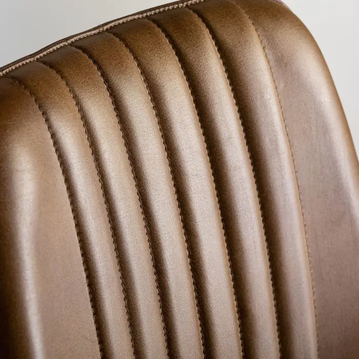 Silla Cuero Camel Metal Negro Home, 85 Cm