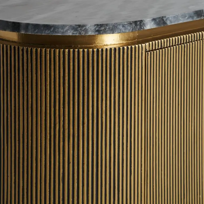 Mueble TV Valbruna Mármol Hierro Dorado, 180 Cm
