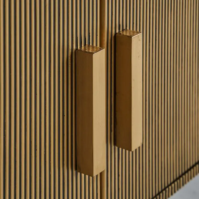 Mueble TV Valbruna Mármol Hierro Dorado, 180 Cm