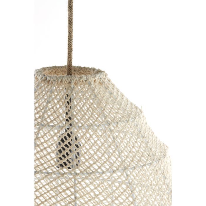 Lámpara Techo Ratán Metal Color Crema, Ø42 Cm