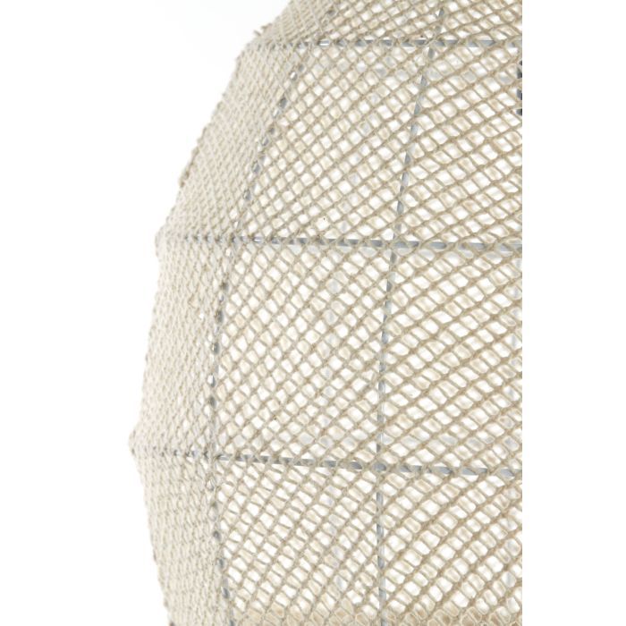 Lámpara Techo Ratán Metal Color Crema, Ø42 Cm