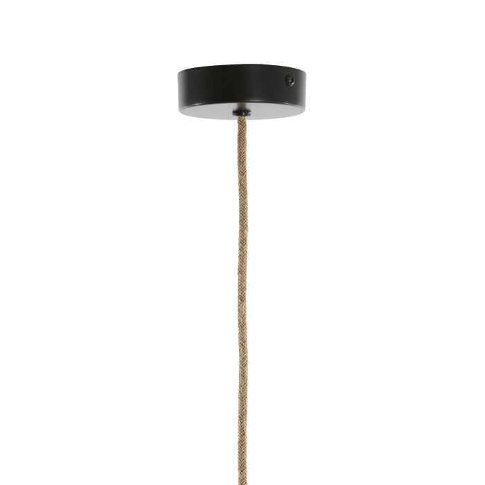 Lámpara Techo Ratán Metal Color Crema, Ø42 Cm