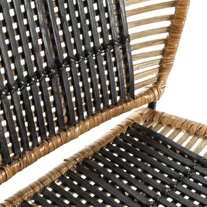 Taburete 50x43x98 Metal/Mimbre -- Negro/Negro/Natural