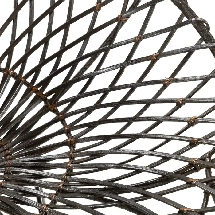 Sillón 67x72x77 cm Metal/Mimbre -- Negro/Marrón