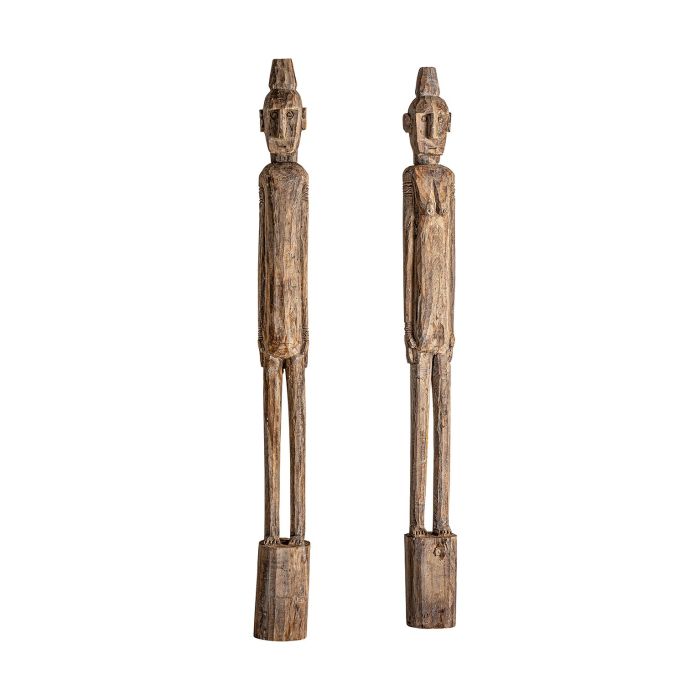 Escultura J/2 étnica madera tonos marrón envejecida