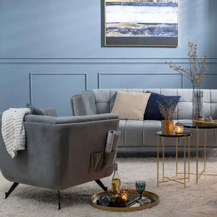 Sillón Lounge Moderno con Diseño VIntage Gris