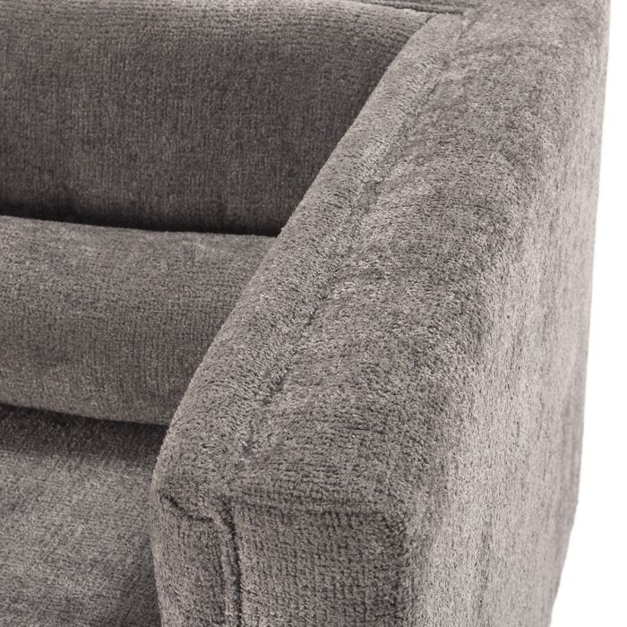 Sillón Agramon Art Decó Chenilla Gris Jaspeado Cuadrado