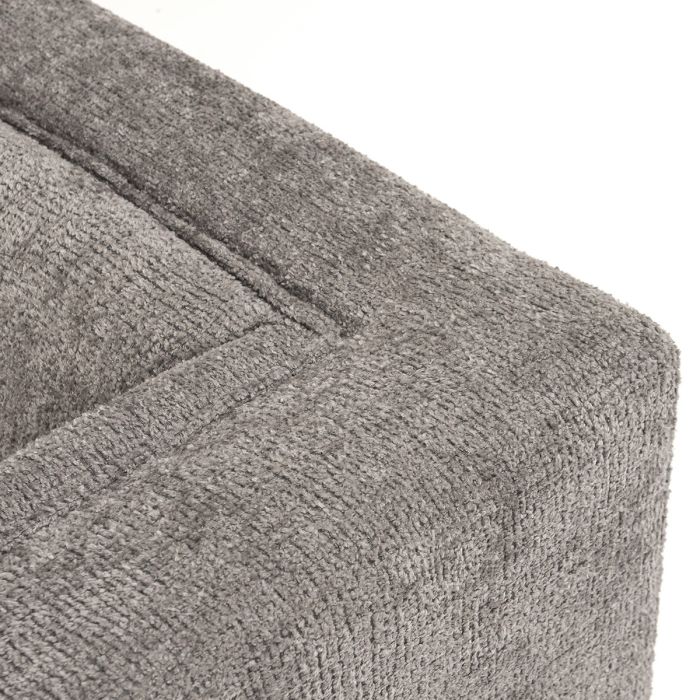 Sillón Agramon Art Decó Chenilla Gris Jaspeado Cuadrado