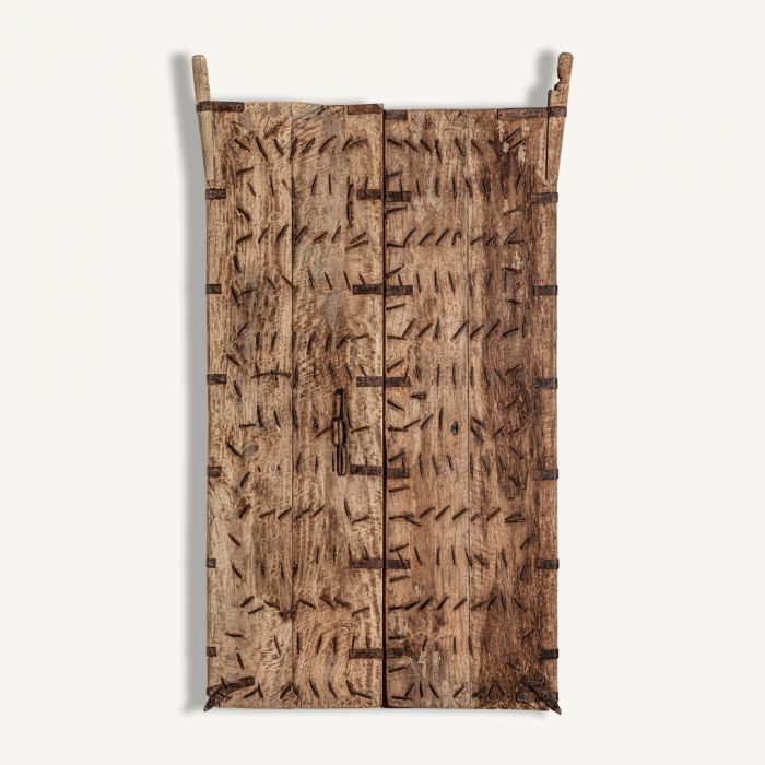 Puerta Marrón Madera Hierro, 186 Cm