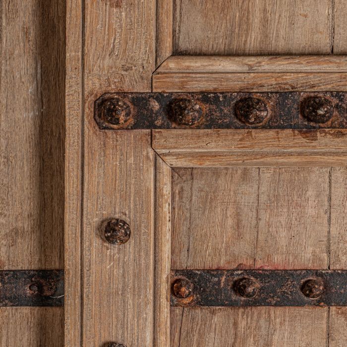 Puerta Marrón Madera Hierro, 186 Cm