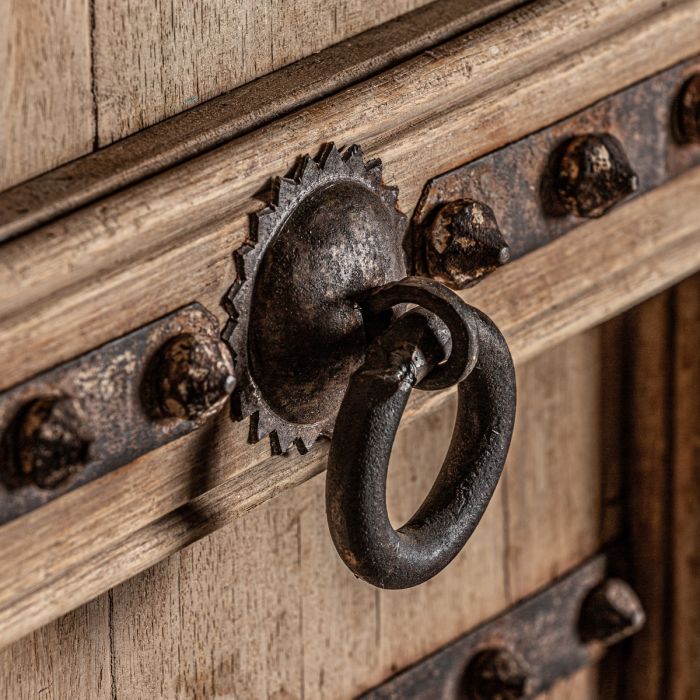 Puerta Marrón Madera Hierro, 186 Cm