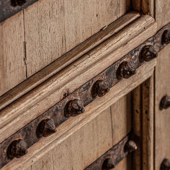 Puerta Marrón Madera Hierro, 186 Cm