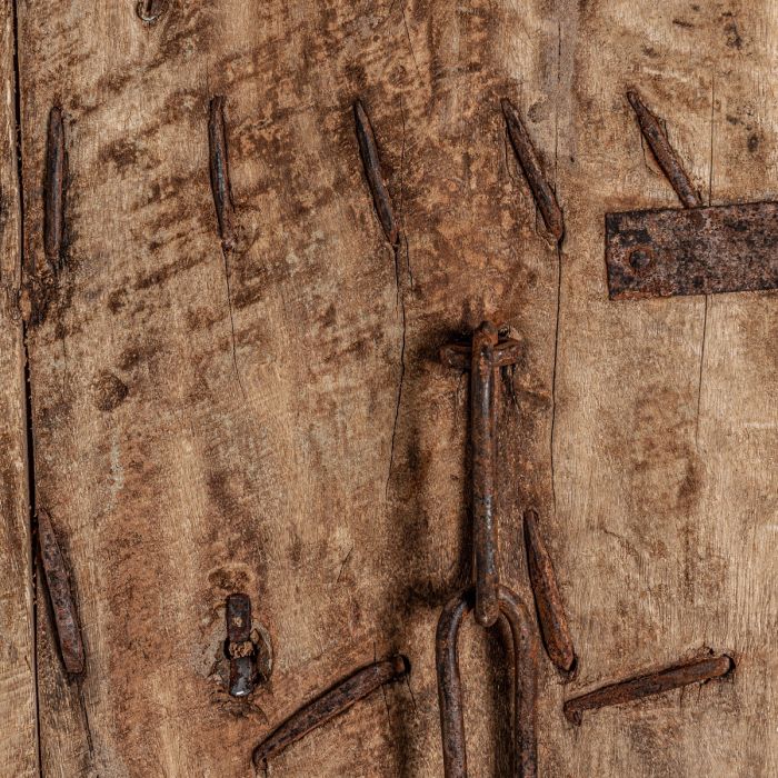 Puerta Marrón Madera Hierro, 186 Cm