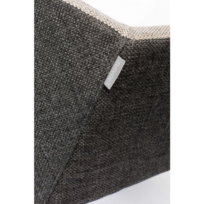 Sillón Tapizado Textil Beige Metal Negro, 66 Cm