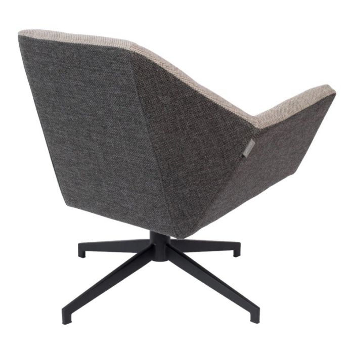 Sillón Tapizado Textil Beige Metal Negro, 66 Cm