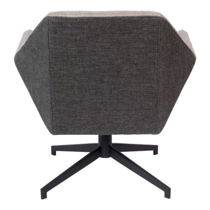 Sillón Tapizado Textil Beige Metal Negro, 66 Cm