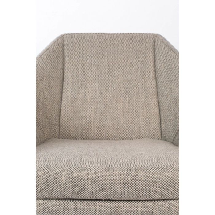 Sillón Tapizado Textil Beige Metal Negro, 66 Cm