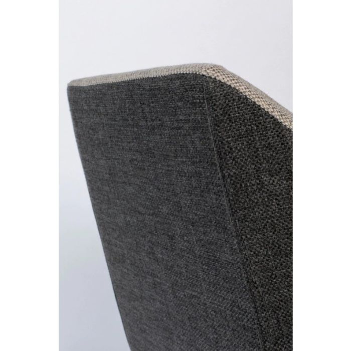 Sillón Tapizado Textil Beige Metal Negro, 66 Cm