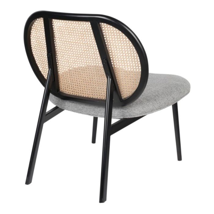 Sillón Tapizado Gris Ratán Natural, 78 Cm