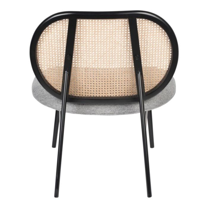 Sillón Tapizado Gris Ratán Natural, 78 Cm