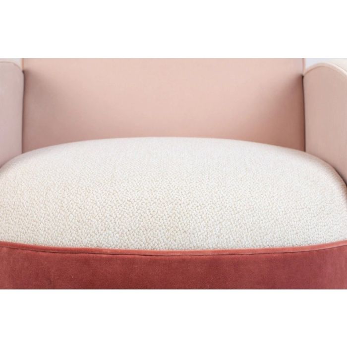 Sillón Tejido Madera Blanco Rosa, 80 Cm