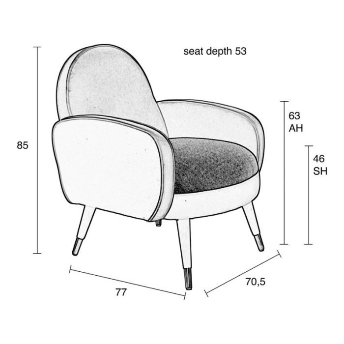 Sillón Tejido Madera Blanco Rosa, 80 Cm