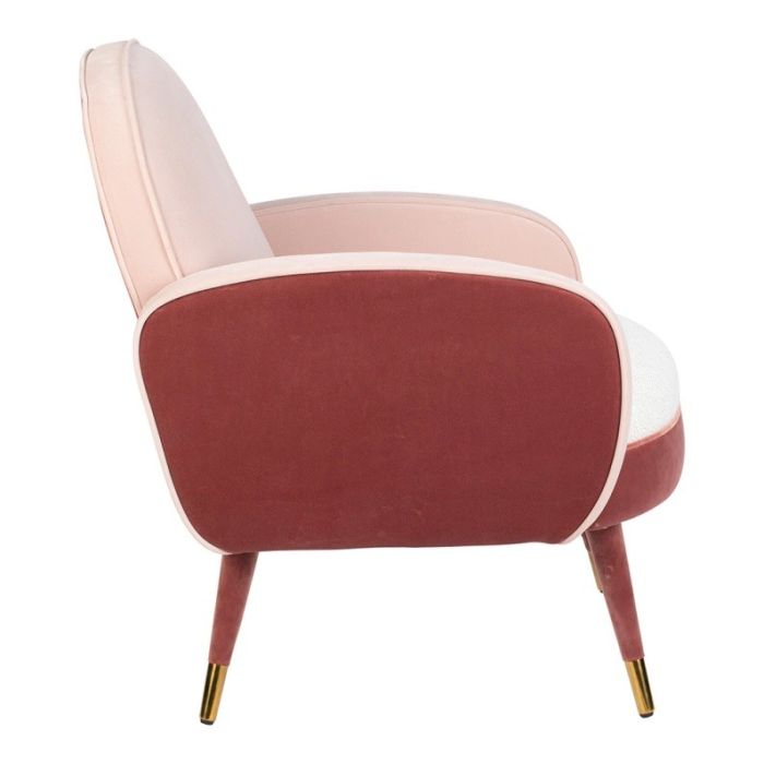 Sillón Tejido Madera Blanco Rosa, 80 Cm