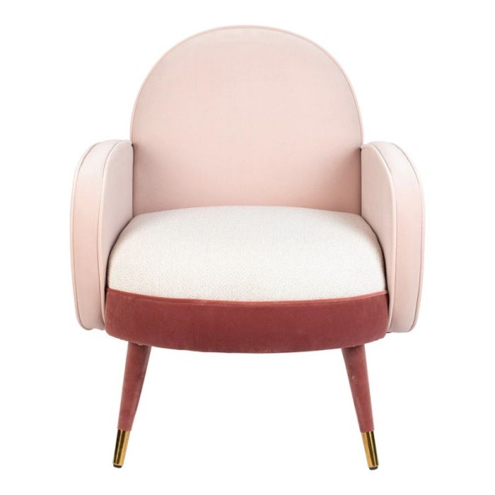 Sillón Tejido Madera Blanco Rosa, 80 Cm