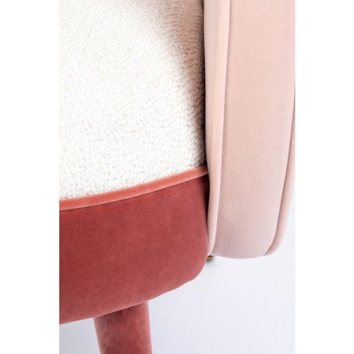 Sillón Tejido Madera Blanco Rosa, 80 Cm