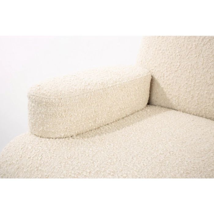 Sillón Giratorio Tejido Bouclé Acero Blanco Negro, 85 Cm