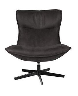 Sillón Giratorio Símil Piel Gris Antracita, 81 Cm