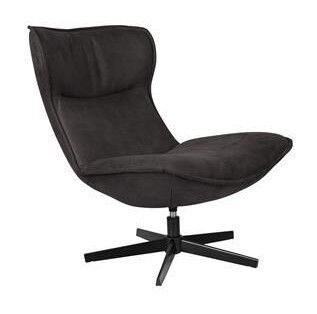 Sillón Giratorio Símil Piel Gris Antracita, 81 Cm