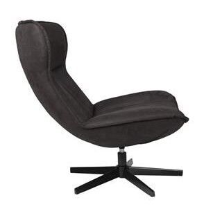 Sillón Giratorio Símil Piel Gris Antracita, 81 Cm