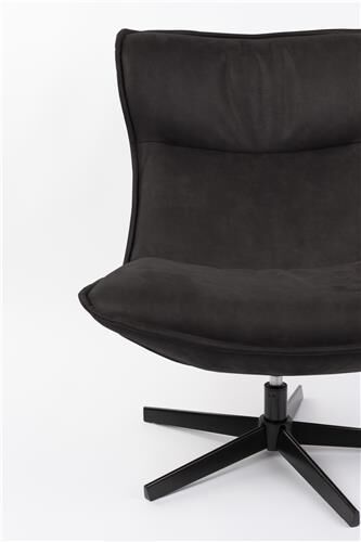 Sillón Giratorio Símil Piel Gris Antracita, 81 Cm