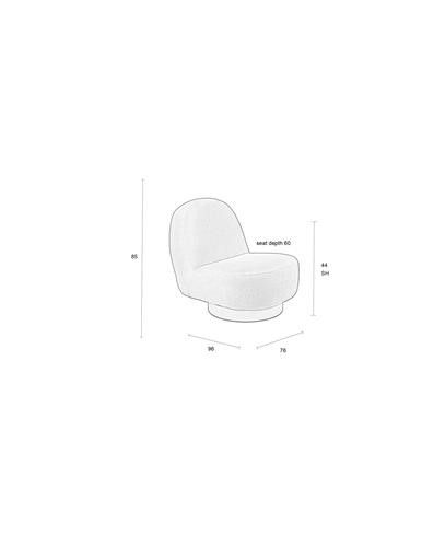 Sillón Eden Tejido Beige Líneas Suaves, 85 Cm