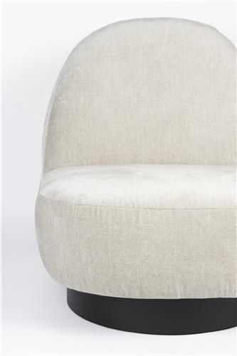 Sillón Eden Tejido Beige Líneas Suaves, 85 Cm