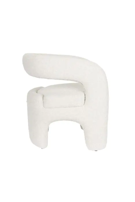 Sillón Tapizado Tejido Blanco, 66 Cm