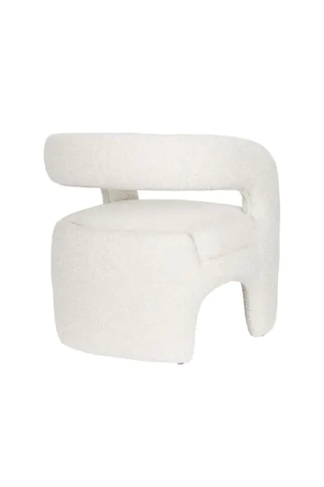 Sillón Tapizado Tejido Blanco, 66 Cm