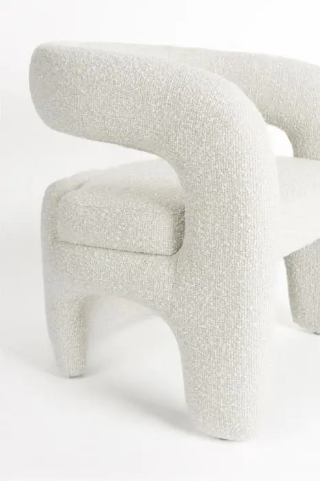 Sillón Tapizado Tejido Blanco, 66 Cm