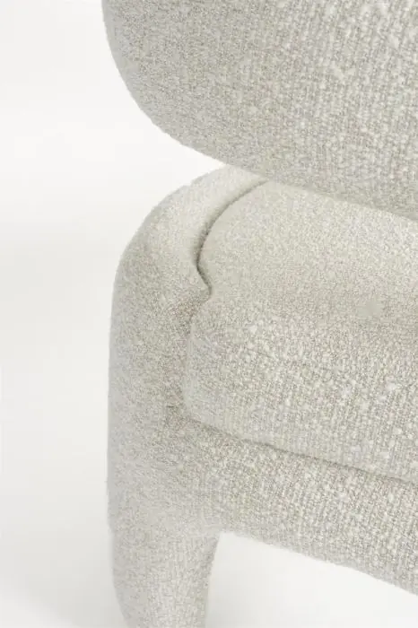 Sillón Tapizado Tejido Blanco, 66 Cm