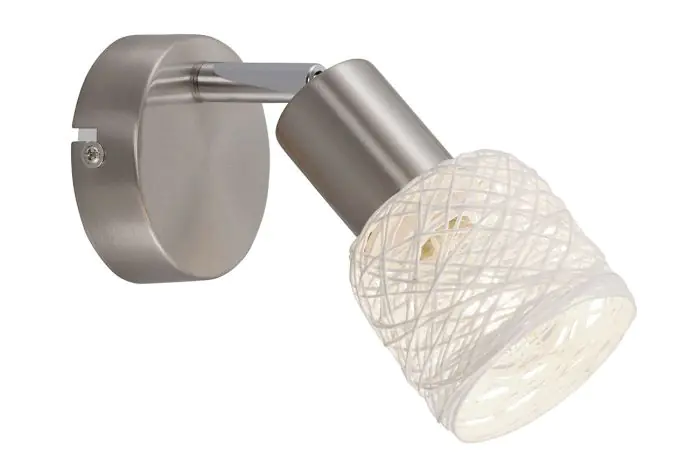Foco  Blanco Níquel Mate  Metal, 9,5 Cm