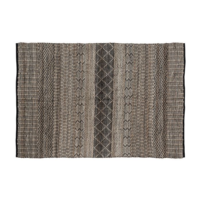 Alfombra kelia Cáñamo Algodón natural Negro, 300 Cm